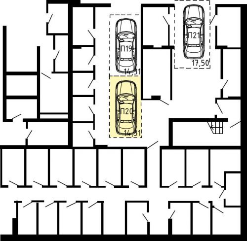 Машиноместа, 14.3 м²
